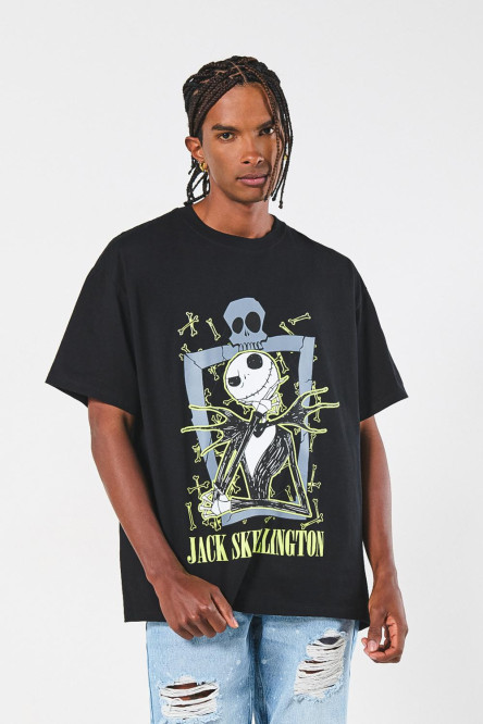 Camiseta oversize negra de Jack con manga corta