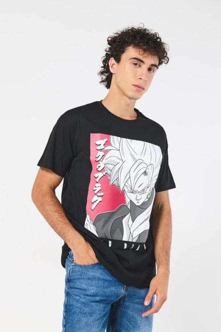 Camiseta negra de Dragon Ball Super con manga corta