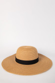 Sombrero fedora kaki con ala ancha y cinta negra