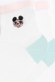 Medias de Mickey cortas cremas claras con contrastes