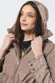 Chaqueta parka doble faz para mujer con capota.