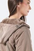 Chaqueta parka doble faz para mujer con capota.