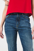 Jean mom fit tiro super alto