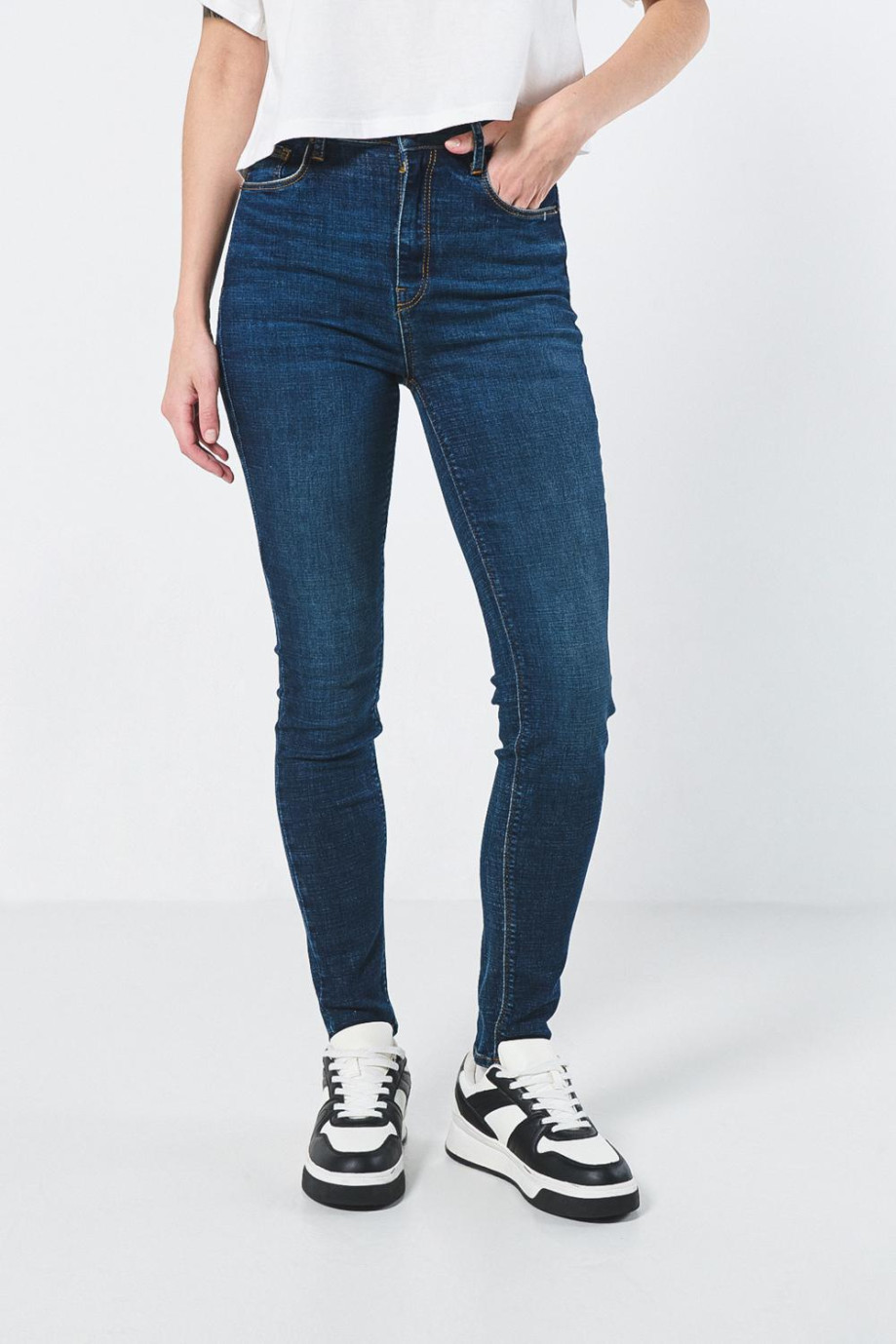 Jean jegging super alto azul oscuro