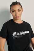 Camiseta manga corta de estampado de Michigan