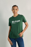 Camiseta manga corta de estampado de Michigan