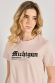 Camiseta manga corta de estampado de Michigan