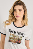 Camiseta de contrastes femenina Visual Poetry