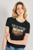 Camiseta de contrastes femenina Visual Poetry