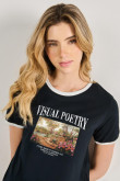 Camiseta de contrastes femenina Visual Poetry