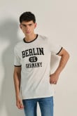 Camiseta college de Berlín unicolor con manga corta