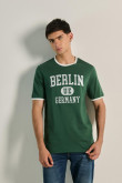 Camiseta college de Berlín unicolor con manga corta