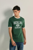 Camiseta college de Berlín unicolor con manga corta