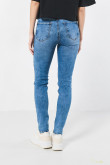 Jean jegging azul tiro alto con ajuste ceñido y desgastes