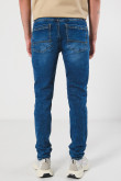 Jean tiro bajo skinny azul con cremallera y ajuste ceñido