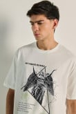 Camiseta oversize manga corta de  estatua de ángel