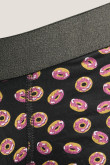 Bóxer negro brief-medio con diseños de donuts