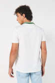 Camiseta polo crema clara con cuello en contraste