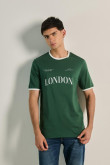 Camiseta de contrastes con estampado de London