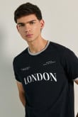 Camiseta de contrastes con estampado de London