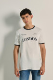 Camiseta de contrastes con estampado de London