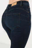 Jean jegging azul intenso con tiro alto y 5 bolsillos