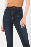 Jean jegging súper tiro alto azul ajustado con bolsillos