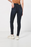 Jean jegging súper tiro alto azul ajustado con bolsillos