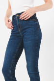 Jean tiro alto jegging azul oscuro con cremallera