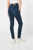 Jean tiro alto jegging azul oscuro con cremallera