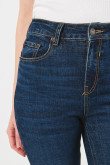 Jean tiro alto jegging azul oscuro con cremallera