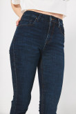 Jean jegging tiro alto azul intenso con cremallera en frente