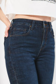 Jean jegging tiro alto azul intenso con cremallera en frente