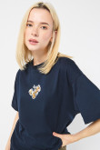 Camiseta de Tom y Jerry oversize azul con manga corta