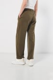 Pantalón jogger unicolor con bota recta y vena centrada