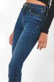 Jean ceñido azul oscuro jegging con tiro alto y bolsillos