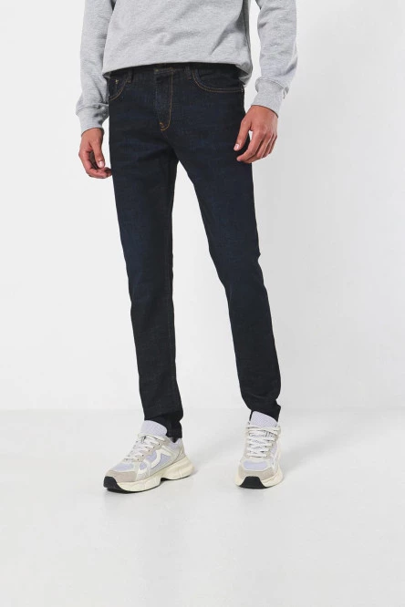 Jean tiro bajo skinny azul intenso ceñido con bolsillos