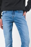 Jean skinny tiro bajo azul con ajuste ceñido y bolsillos