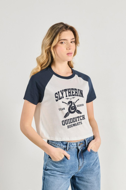 Camiseta ranglan manga corta de Slytherin Quidditch