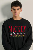 Sueter cuello redondo con estampado de Mickeys