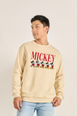 Sueter cuello redondo con estampado de Mickeys