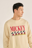 Sueter cuello redondo con estampado de Mickeys