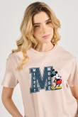 Camiseta crop top con estampado en el frente de Mickey Mouse