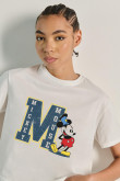 Camiseta crop top con estampado en el frente de Mickey Mouse