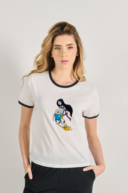 Camiseta de contrastes femenina de hora de aventura