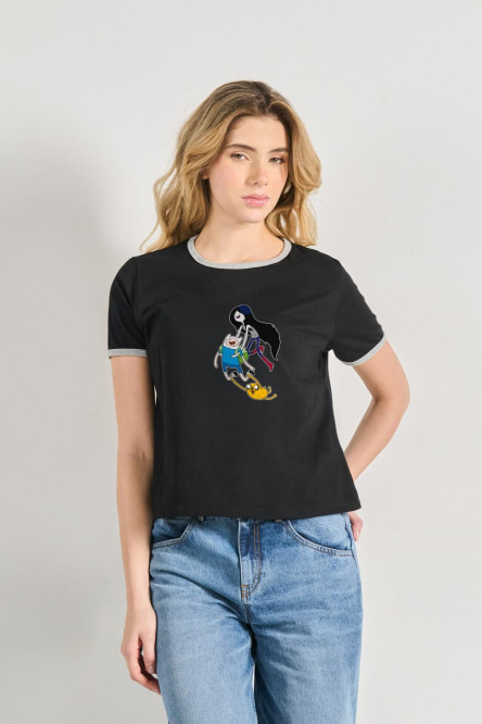 Camiseta de contrastes femenina de hora de aventura