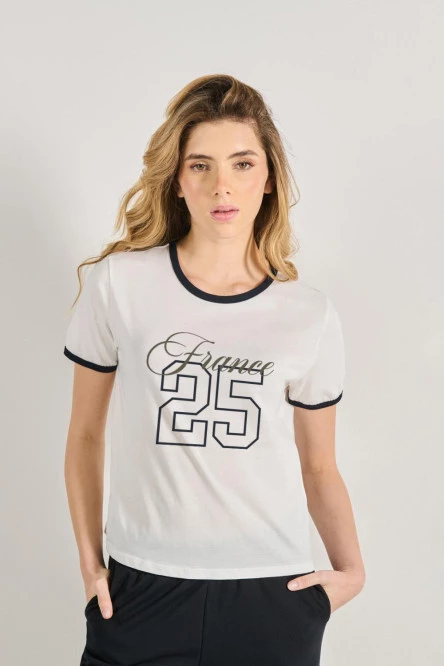 Camiseta de contrastes femenina de FRANCE