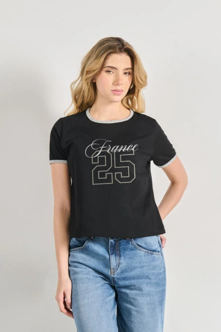 Camiseta de contrastes femenina de FRANCE