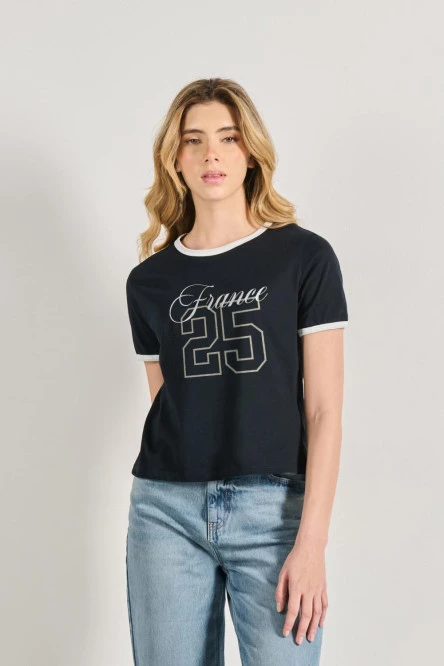 Camiseta de contrastes femenina de FRANCE