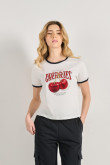 Camiseta de contrastes femenina de cherries